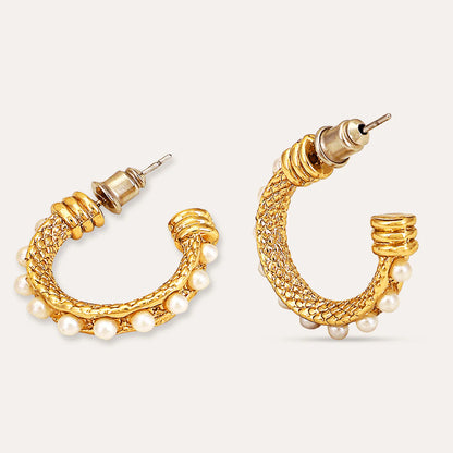 Pearl Hoop Earrings