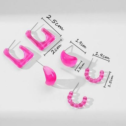 Acryclic set of 3: Pink