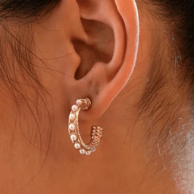 Pearl Hoop Earrings