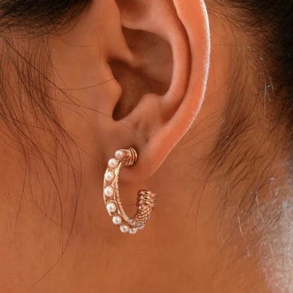 Pearl Hoop Earrings