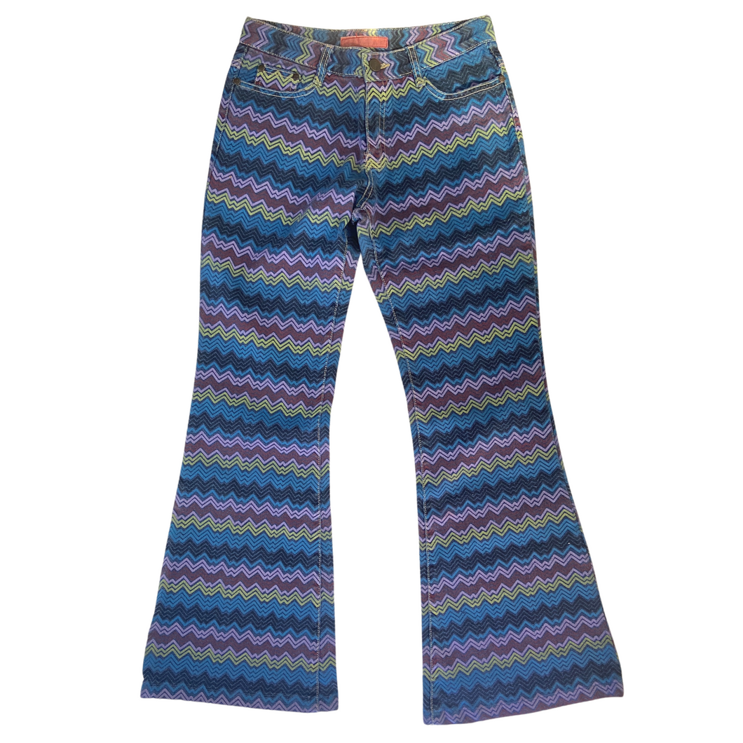Missoni Multicolor zig zag pattern lamé knit straight pants - ShopStyle