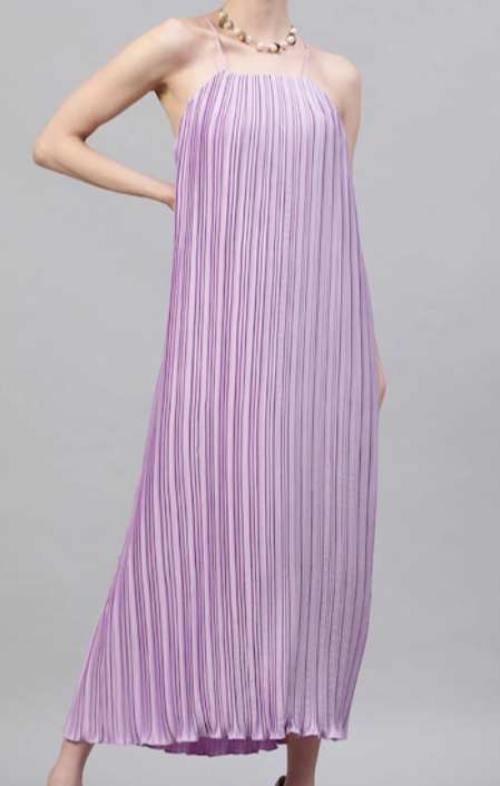 Lavender Pleated Maxi Dress